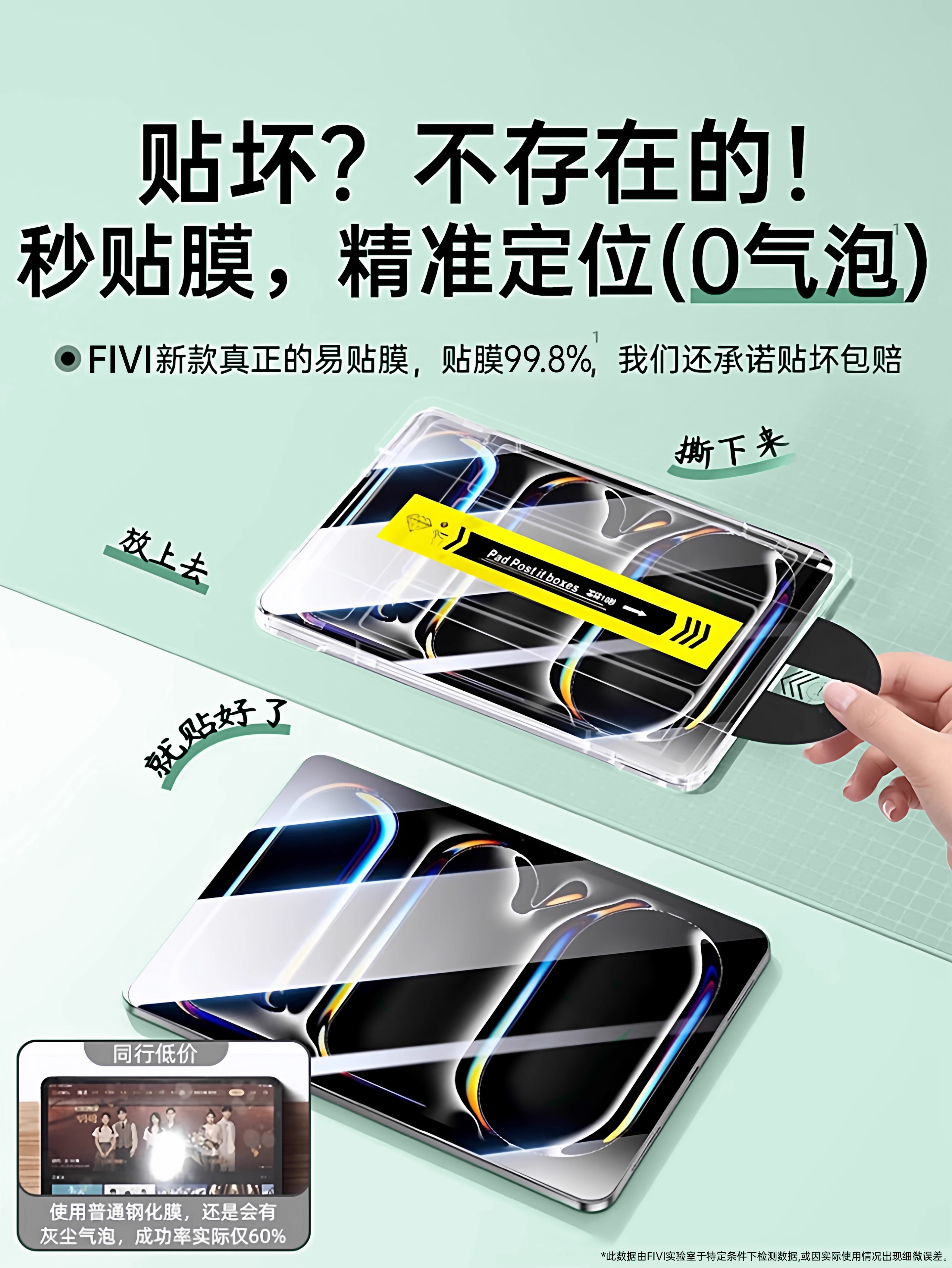 [New Hdar Top-Level Eye Protection]Fivi Tempered Glass Screen Protector for iPad 11, iPad Air 7/6 Tablet, iPad Pro Protection, 2025 Apple Mini 7, Quick Application, 13inch 9Th Generation, 10Th Generation, 18Th Generation, Full Screen Protector 5