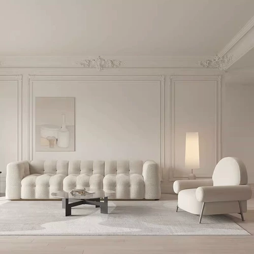 Кремовый современный и минималистичный белый дизайнерский диван для отдыха, популярно в интернете