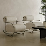 Одиночный диван-кресло в стиле Баухауз из нержавеющей стали, индивидуальное креативное вельветовое ретро-кресло особой формы в стиле ретро, минималистичный стул для отдыха