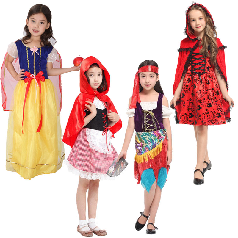 Halloween Children's Clothing Girl Cos Role Plays Snow White Little Red Hat Wolf Gypsy Clothes