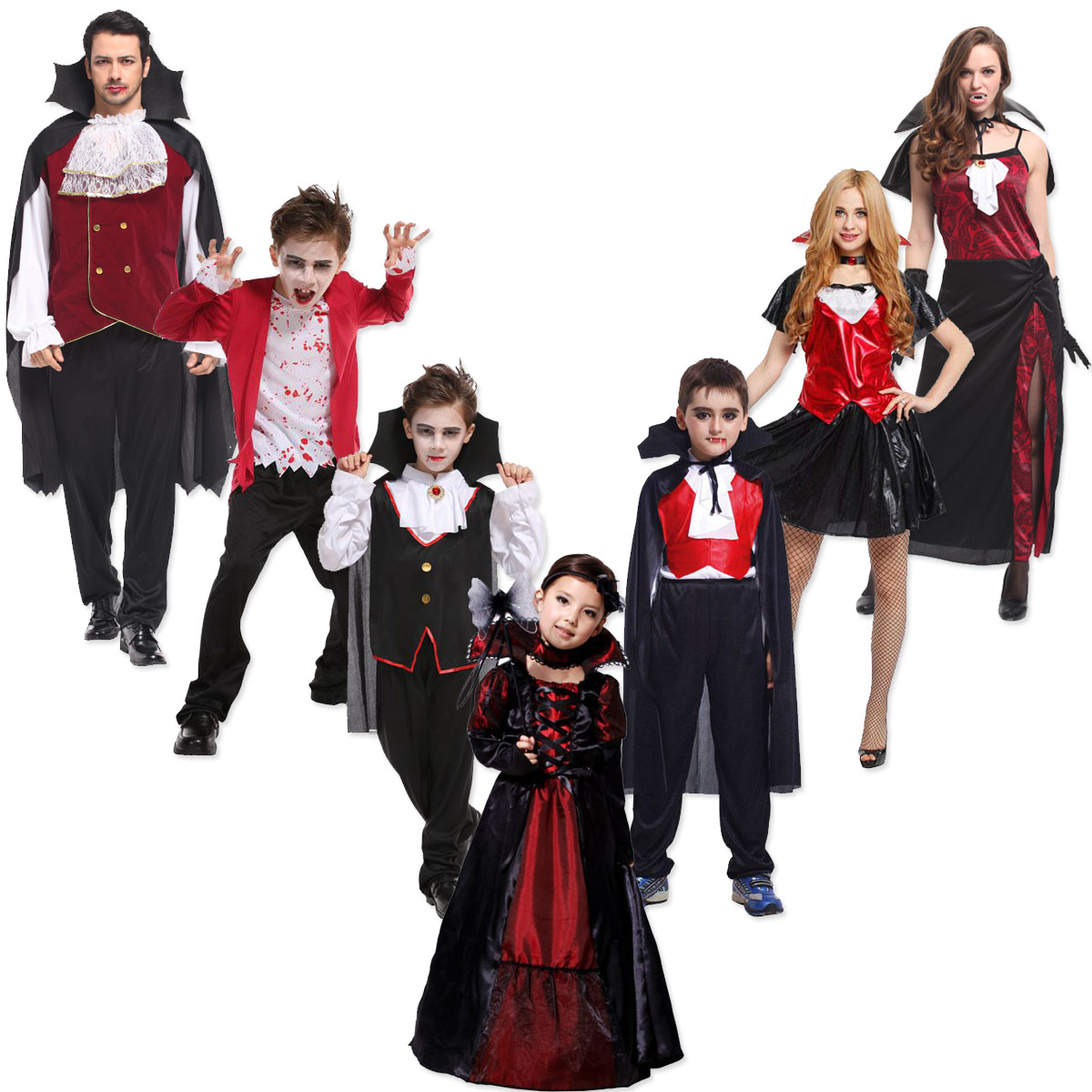Halloween Children's Clothing Men And Women's Makeup Prom Party Stage Show Cos Demon Vampire Clothes