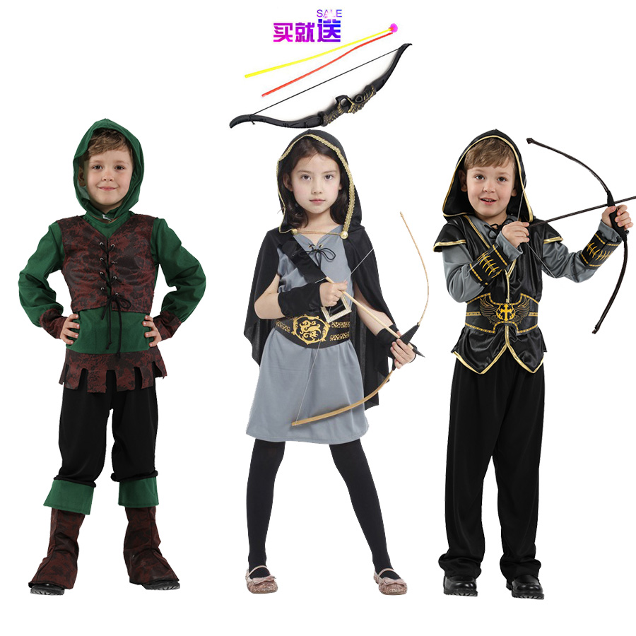 Halloween Children's Costume Show Dance Party Dress Cos Forest Little Hunter Bow Archer