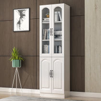 Simple bookcase with door glass door file cabinet Floor-to-ceiling locker shelf bookshelf Modern simple childrens narrow cabinet