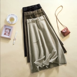 Шерстяная длинная демисезонная трикотажная юбка, высокая талия, средней длины, увеличенная толщина, свободный крой