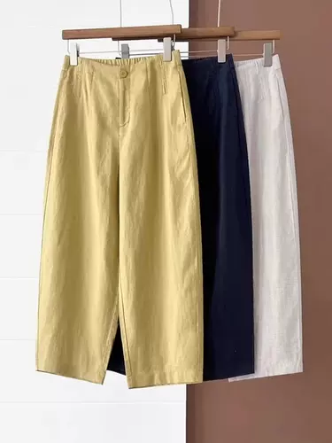 Теннисные льняные женские брюки Прямы