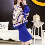 Модный комплект, свитер, осенний, коллекция 2022, в стиле Шанель, свободный крой, в западном стиле