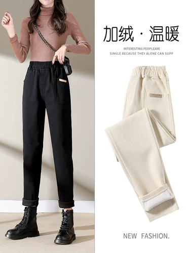 Утепленные демисезонные джинсы с начесом, приталенные удерживающие тепло штаны для отдыха, 2025 года