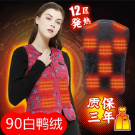 Kiểm soát nhiệt độ thông minh Áo khoác ấm và sưởi ấm Áo vest sạc sưởi quần áo Áo sưởi điện toàn thân Đàn ông trung niên và người cao tuổi mùa đông áo khoác sưởi ấm