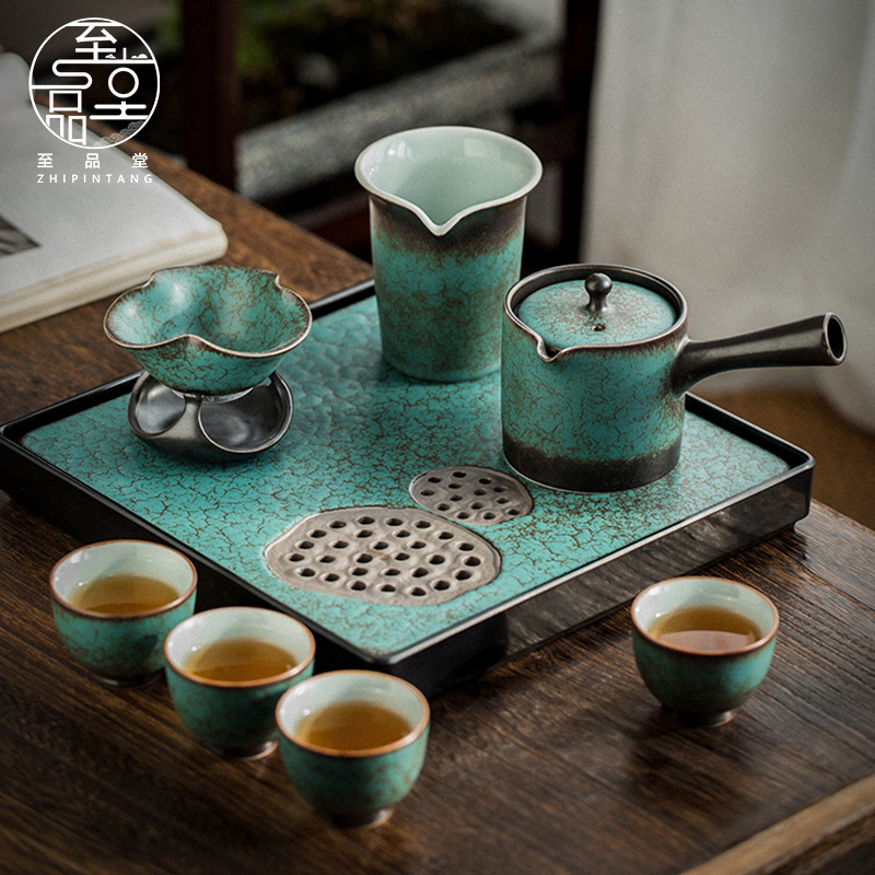 LO GULEYA Kung Fu Tea Set household Japanese ceramic light luxury high - end living room to make teapot tea cup