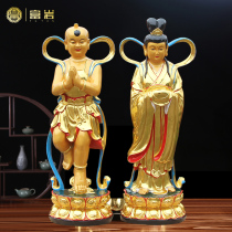 Golden Boy Jade Girl Ornament Temple Plexiglass Buddha Statue Guanyin Disciple ShanCai Dragon Girl Boy Girl Customized