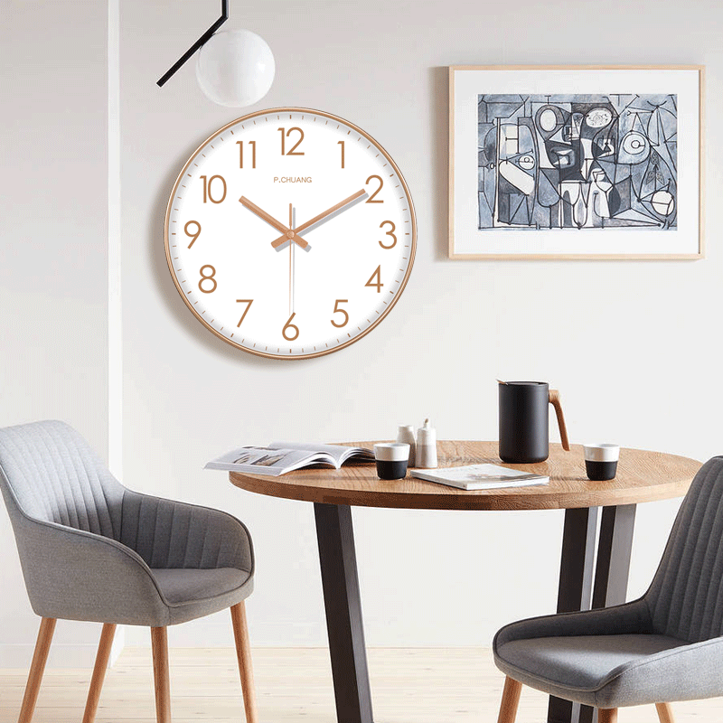 Internet-Famous Silent Wall Clock, Wall-Mounted Watch, Living Room Light Luxury Fashion Home Clock, Wall-Mounted Modern Simple Quartz Clock