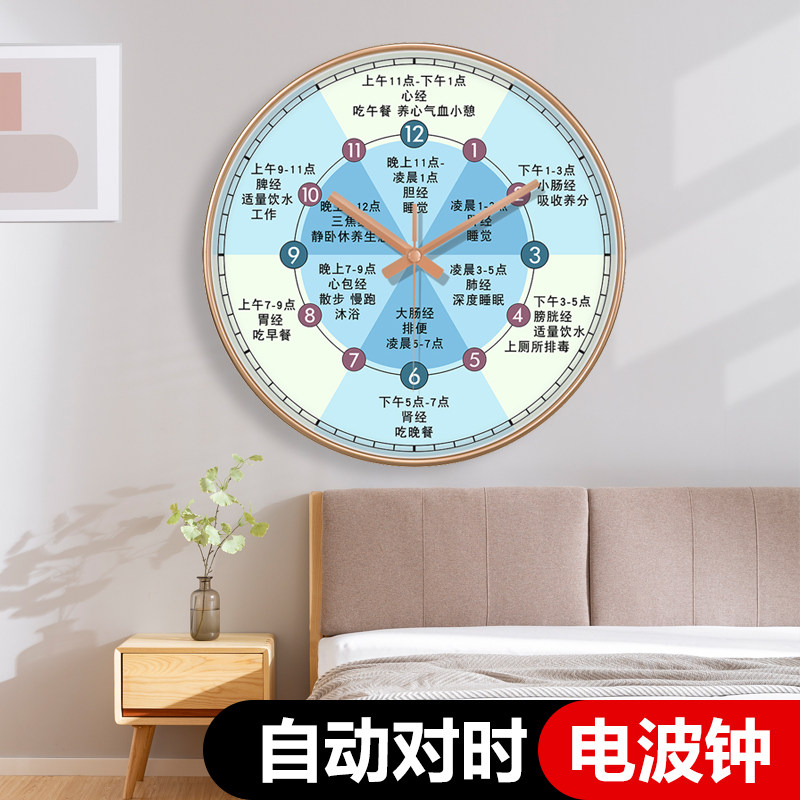 震惊!养生馆挂钟居然暗藏中医玄机?子午流注艾灸店都在用的时辰电波钟表大揭秘⏰-挂钟-淘宝好物网