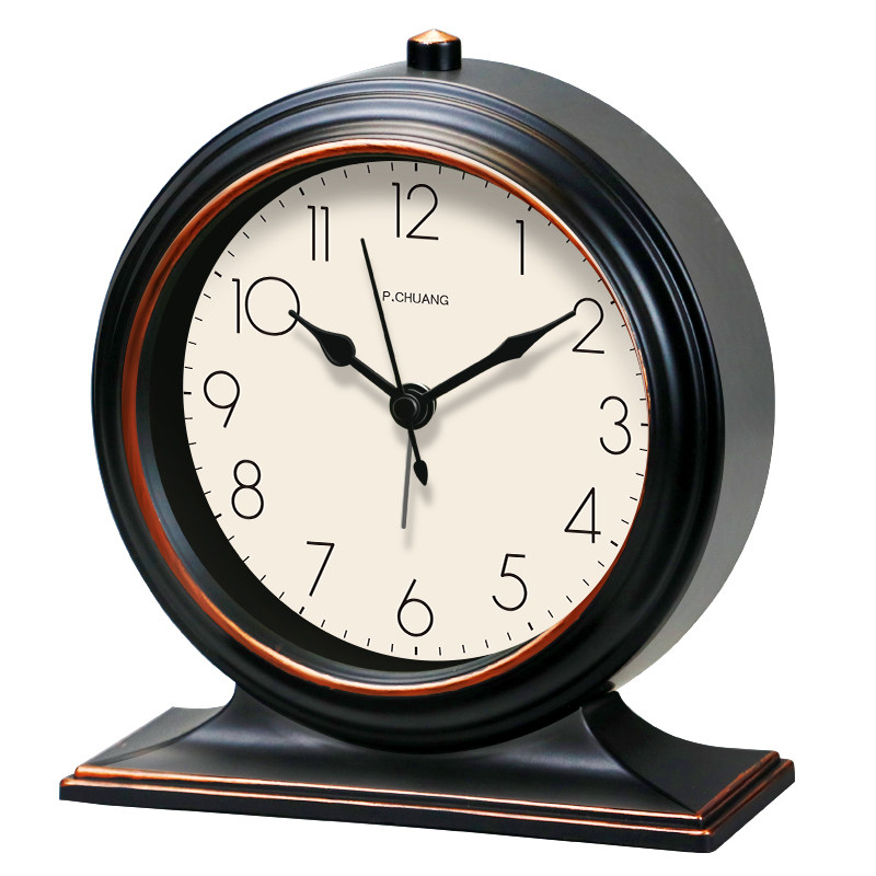 Retro Table Clock, Small Alarm Clock, Silent Desktop Clock, Bedroom Decoration, Living Room Home Clock, Bedside Clock