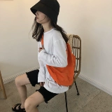 Оранжевая универсальная вместительная и большая сумка через плечо, оранжевый шоппер подходит для мужчин и женщин, сумка на одно плечо, 2022