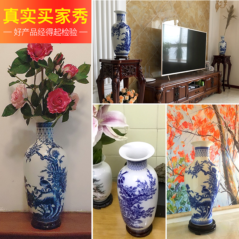 Jingdezhen ceramics archaize large blue and white porcelain vase furnishing articles home sitting room lucky bamboo flower arrangement craft ornaments