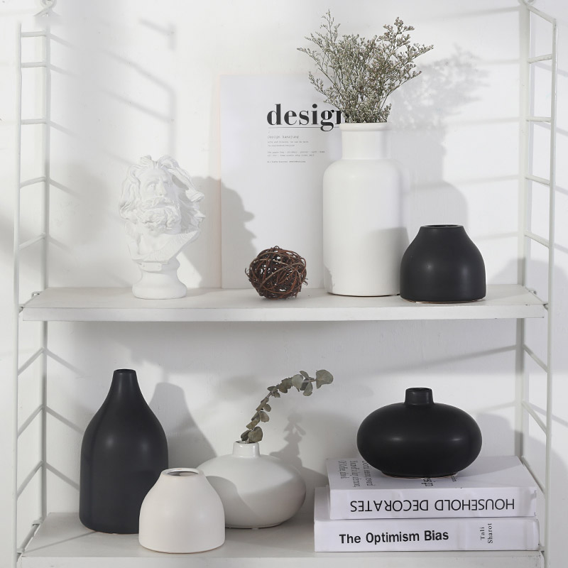 Ins small and pure and fresh Nordic ceramic vase furnishing articles creative household act the role ofing is tasted sitting room of I and contracted dried flowers flower arrangement