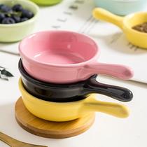 Creative mini sauce dish Household commercial handle dish Seasoning seasoning Soy sauce dish Ceramic small dish taste dish Vinegar dish