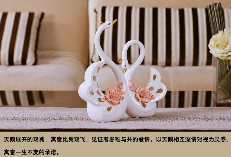 The Sitting room place, household ceramics handicraft TV ark adornment swan knick - knacks creative wedding gift