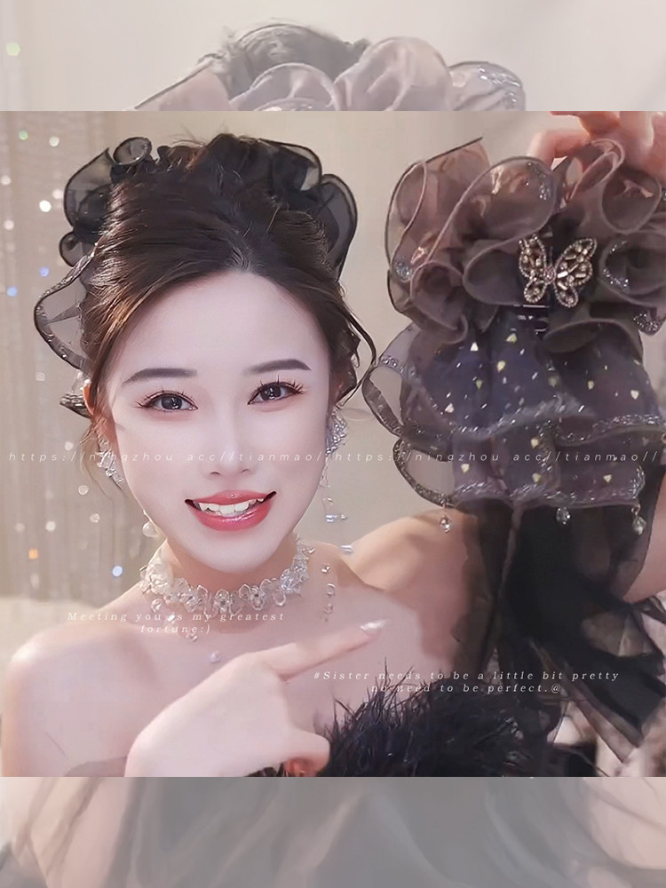 Gold Foil Butterfly Skirt-Shaped Hair Clip for Women, Back-Of-Head Bun Hairpin, Shark Clip Hair Accessory, High-End Bun Fixing Hairpin