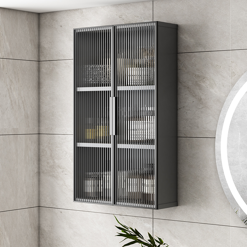 Aluminum Alloy Bathroom Storage Hanging Cabinet, No-Drill Side Storage Cabinet Above Balcony Toilet, Small Wall Cabinet for Bathroom Aluminum Alloy Bathroom Storage Hanging Cabinet, No-Drill Side Storage Cabinet Above Balcony Toilet, Small Wall Cabinet for Bathroom