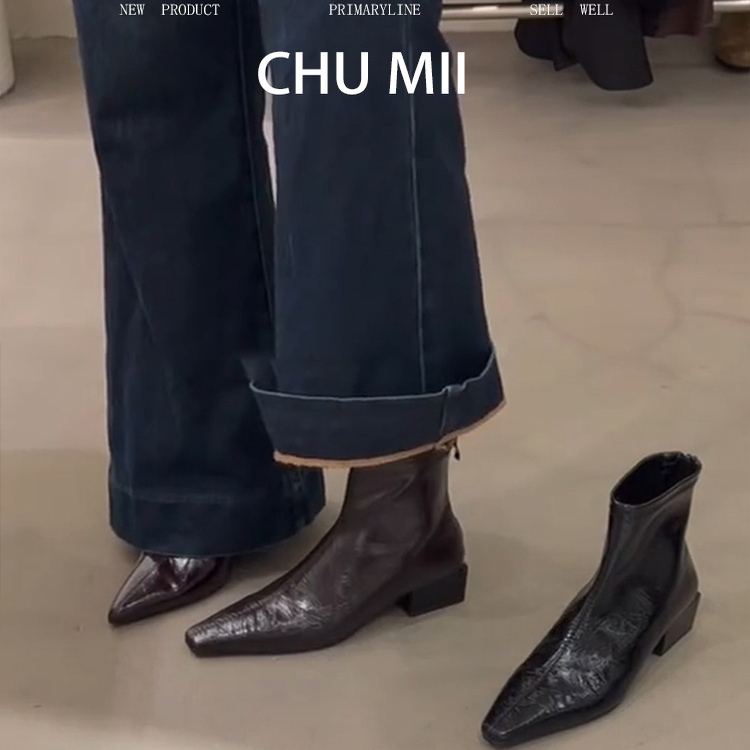 Sheepskin Version ~ French Pointed Toe Chunky Heel Short Boots for Women, Versatile Slim Boots, Niche Design Martin Boots, Chelsea Boots Sheepskin Version ~ French Pointed Toe Chunky Heel Short Boots for Women, Versatile Slim Boots, Niche Design Martin Boots, Chelsea Boots