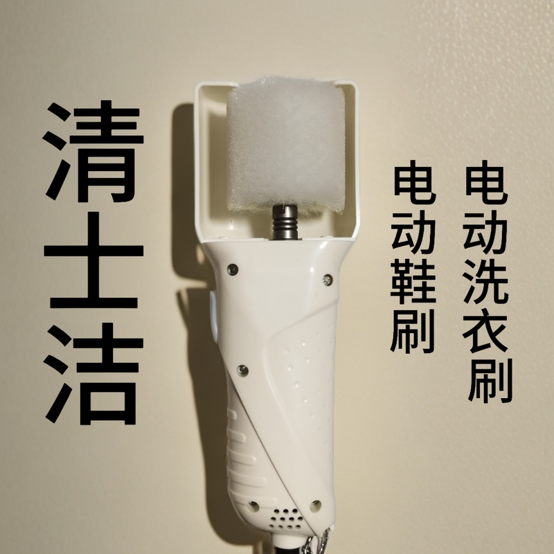 Qingshijie Electric Laundry Brush, Shoe Cleaning Brush, Polishing Brush, Multi-Functional Brush, Shoe Polishing Machine, Plug-In Type, Waterproof Cover, Detachable