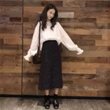 Рубашка, сексуальный шифоновый брендовый осенний лонгслив, французский стиль, по фигуре