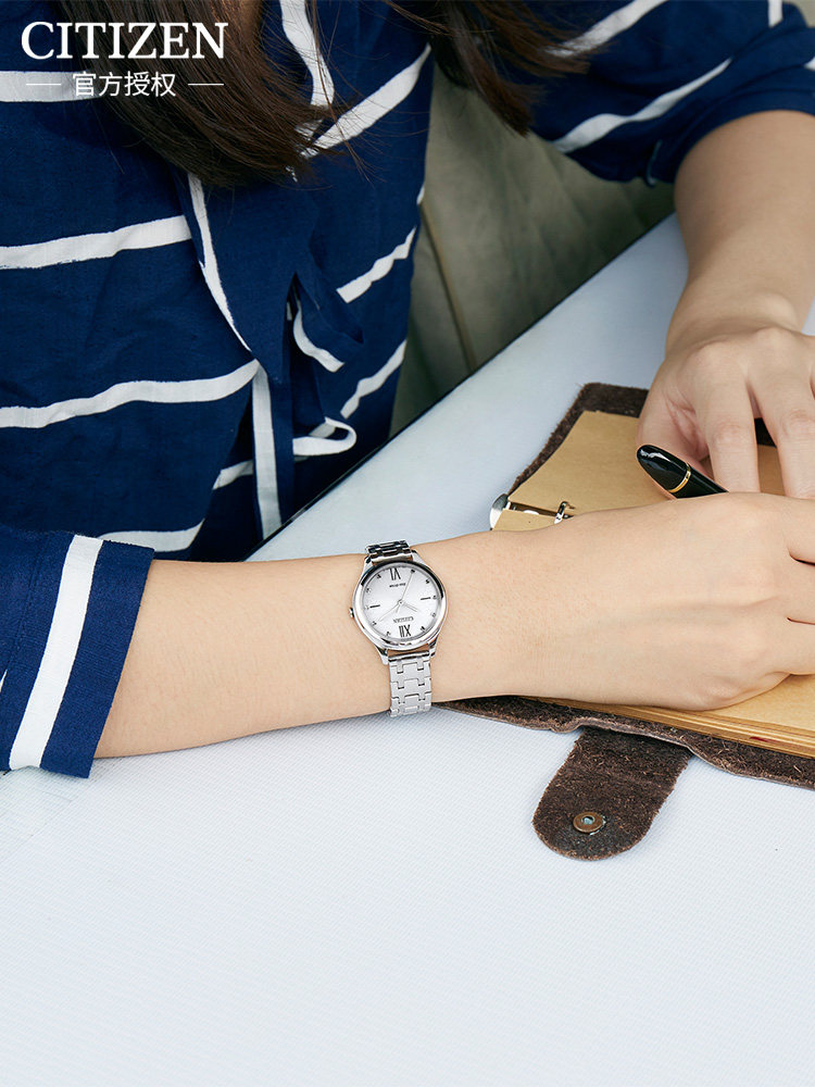 Citizen Eco-Drive Women's Watch Official Website Genuine Fashion Casual Steel Band Women's Watch Chinese Valentine's Day Gift Fe6090