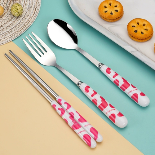 Посуда из нержавеющей стали, палочки для еды, ложка, портативный комплект, коробка, подарок на день рождения, делается под заказ, с печатью вашего логотипа