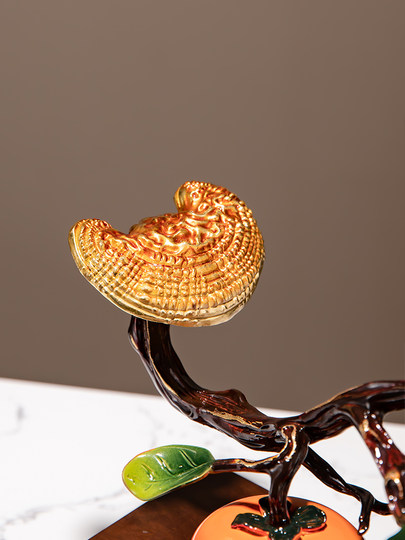 New Chinese-Style Brass Ornament with Persimmon and Gourd Design, Symbolizing Good Fortune and Success, Suitable for Office Desks, Bosses' Desks, Housewarming, and Business Openings