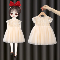 Girls summer dress 2021 summer new baby girl princess skirt childrens skirt childrens puffy gauze dress tide