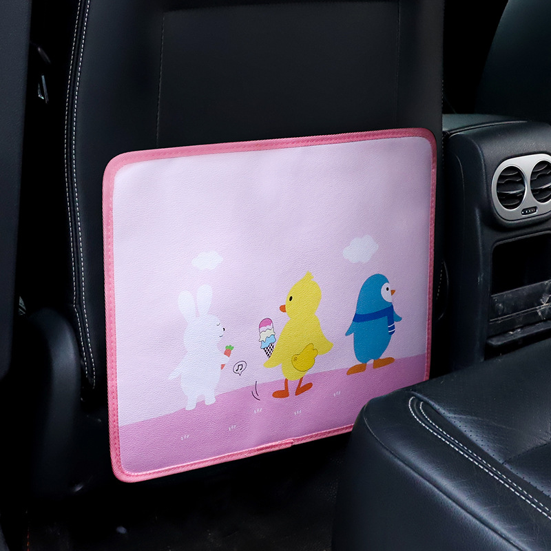 ghế xe phía sau chống đá pad dễ thương phim hoạt hình xe phía sau túi sau mài chống bẩn mục đích chung xe đệm.