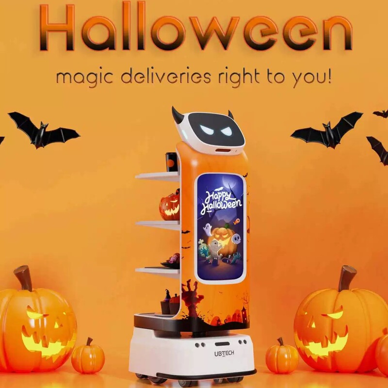 Ubtech's New Food Delivery Robot with a Large Smart Screen for Advertising and Promotion in Restaurants, Hotels, and Delivery Services