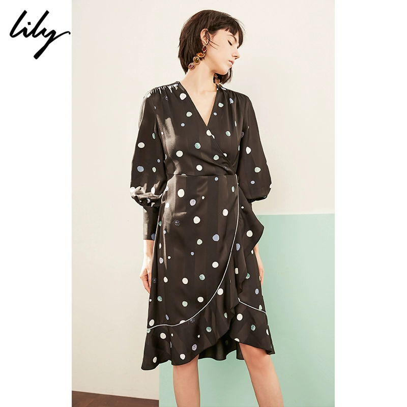 Đầm ren cổ điển của phụ nữ Lily - Váy eo cao