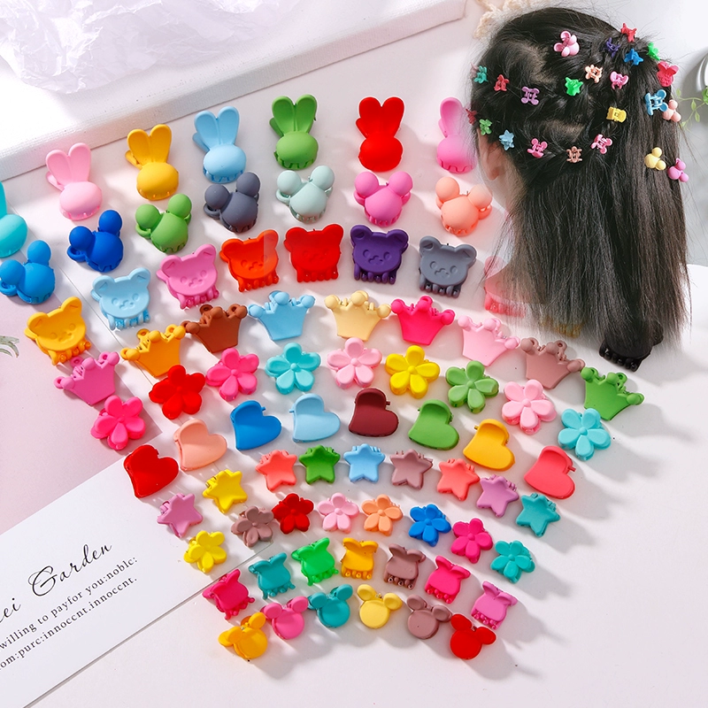 泫 Ya kẹp tóc màu cô gái nhỏ cầm hoa kẹp bé gái kèn bangs clip ngôi sao nhỏ clip phụ kiện tóc đỏ - Phụ kiện tóc
