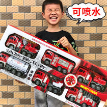 Fire truck toy large sprinkler new children can spray water suit baby child boy engineering car crane