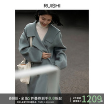 RUISHI Richter DU Home Custom pure wool retro Aging Navy Collar Double Face Fur Coat Autumn Winter Coat