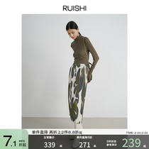 RUISHI Richter Green Wild Fairy Trace Handmade Press Pleats Romantic slim fit light 100 pleats half-body dress for children Q P8