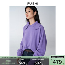 RUISHI Richter 100 Australia Pure wool Aging BUFF Method Chic Doll Collar Knit Blouse Sweater Woman