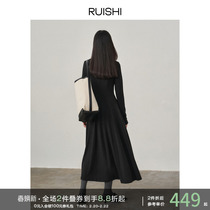 RUISHI Richter Upper Body Sheet People Line Splicing Elegant Suede Long Sleeves Knit Dress Children Autumn Winter