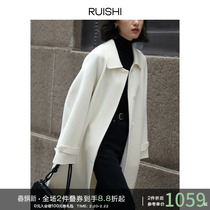 RUISHI Remain 100 pure wool standing suede Soft glutinous light double sided Son Coat Jacket Woman in the middle of autumn and winter