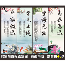 Classroom layout Cultural wall stickers Primary school creative training class level decoration construction Junior high school famous quotes inspirational slogans