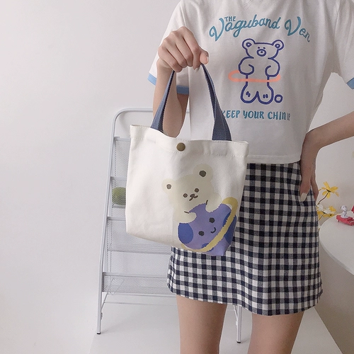 Мультяшный шоппер, сумка, универсальный портативный тканевый мешок