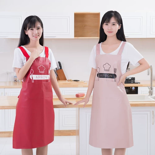 Полиуретановый фартук, бретели без рукавов, водонепроницаемый рабочий чай с молоком подходит для мужчин и женщин, в корейском стиле, надевается на плечо