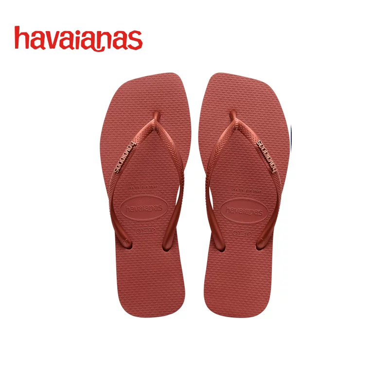 Пляжные шлепанцы Havaianas Haweina Square нового квадратного носка для женщин, обувь на мягкой подошве, повседневные сандалии с плоской подошвой