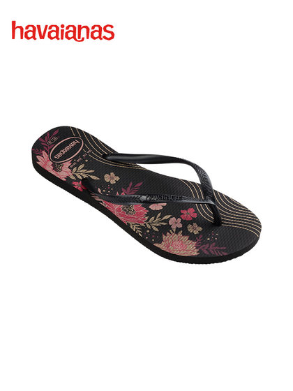 Havaianas哈唯纳Slim Organic女士印花度假人字拖平底凉拖鞋夏季
