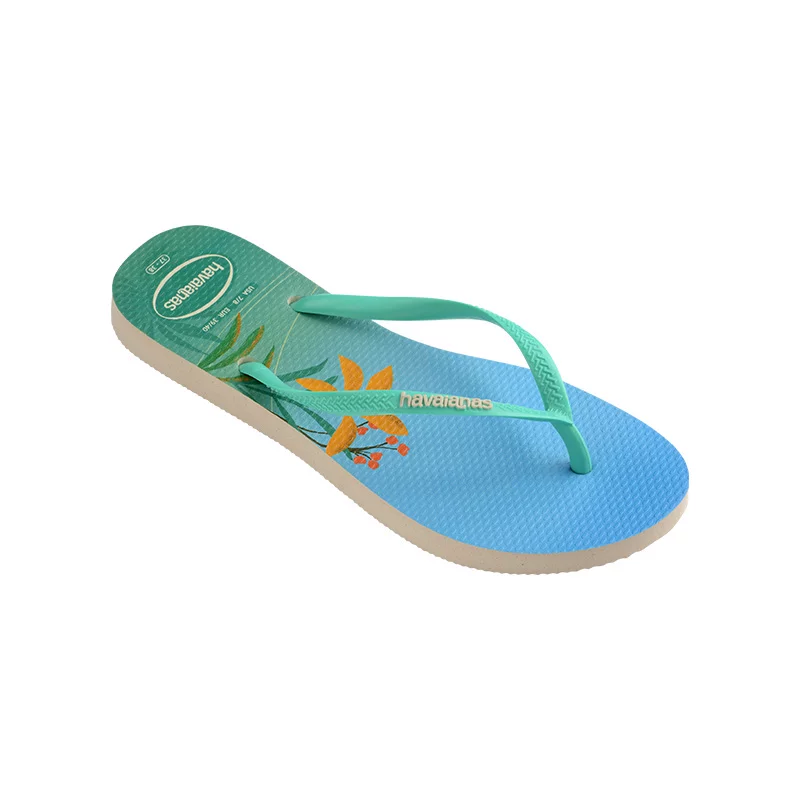Сланцы Havaianas Havina Slim Postcard бразильский принт, открытка, уличные женские летние тапочки