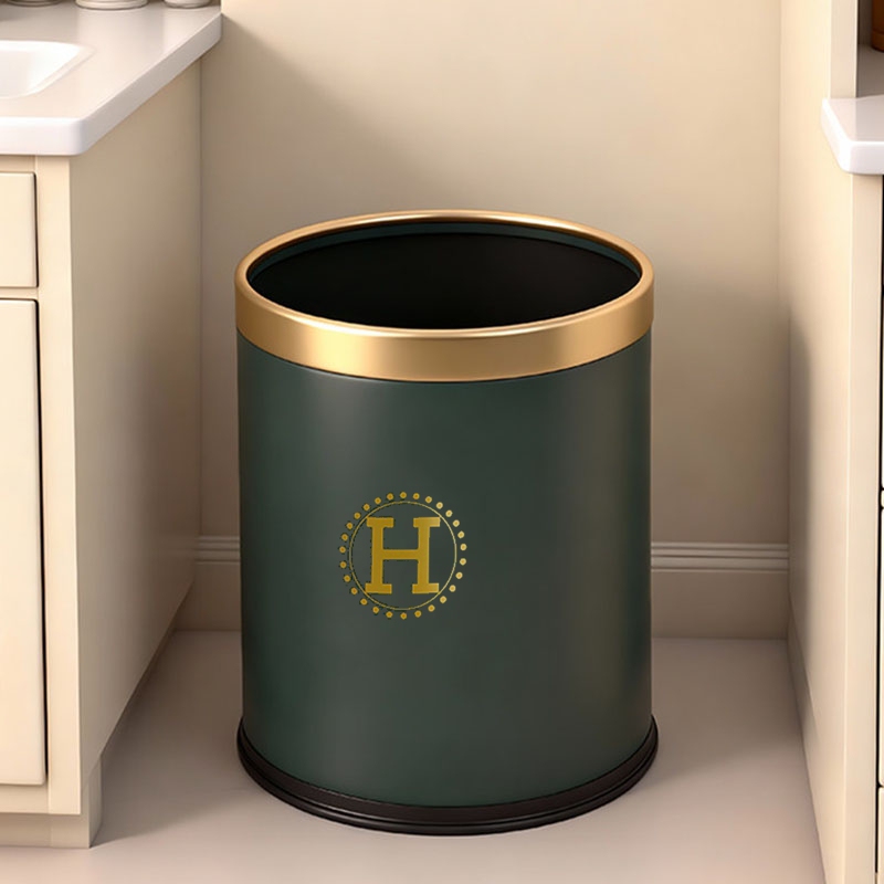 Trash Can for Home Use in the Living Room, Light Luxury, High-End, Stylish, Ins-Style, Hotel-Specific, Simple Waste Paper Basket, Pull-Out Trash Can