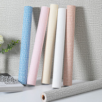 (Flax) Wallcloth color thickened wallpaper Self-adhesive waterproof damp-proof Bedroom high-end background wall Decorative Sticker