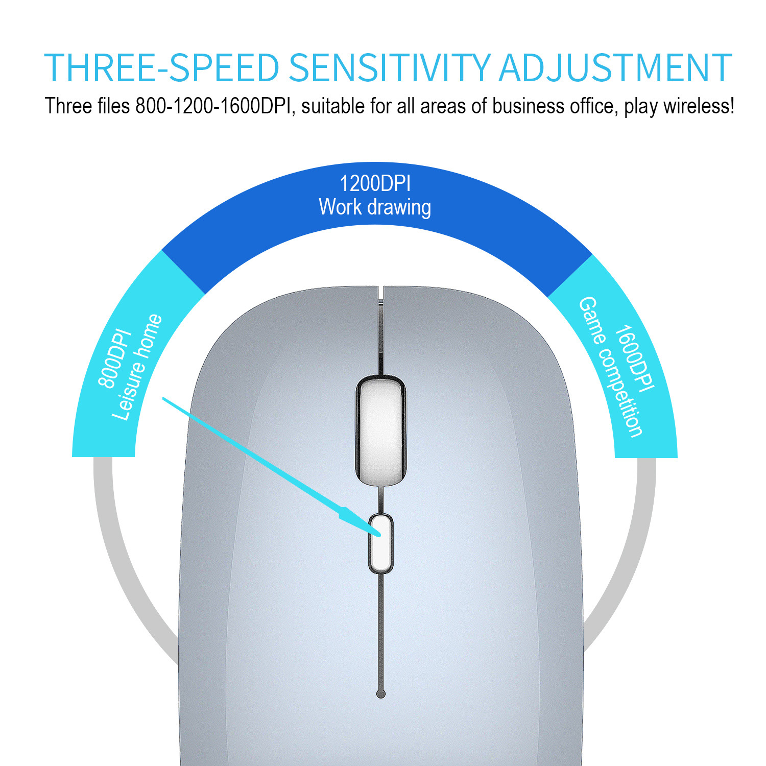 Silent Mute Rechargeable Wireless Mouse Laptop Desktop PC